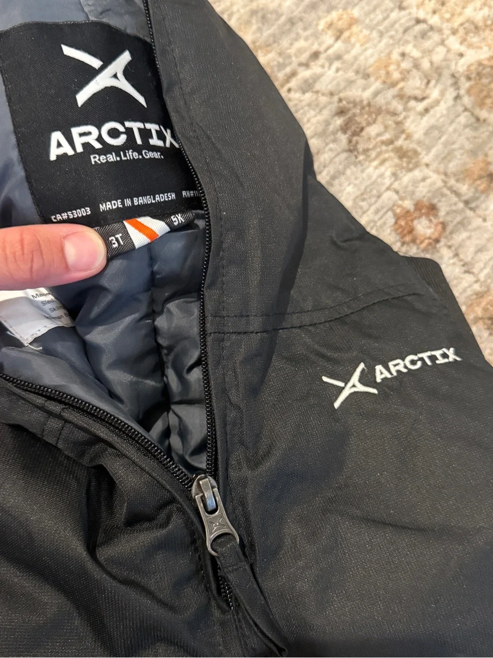 Arctix Kids Black Snow Overalls with Adjustable Straps